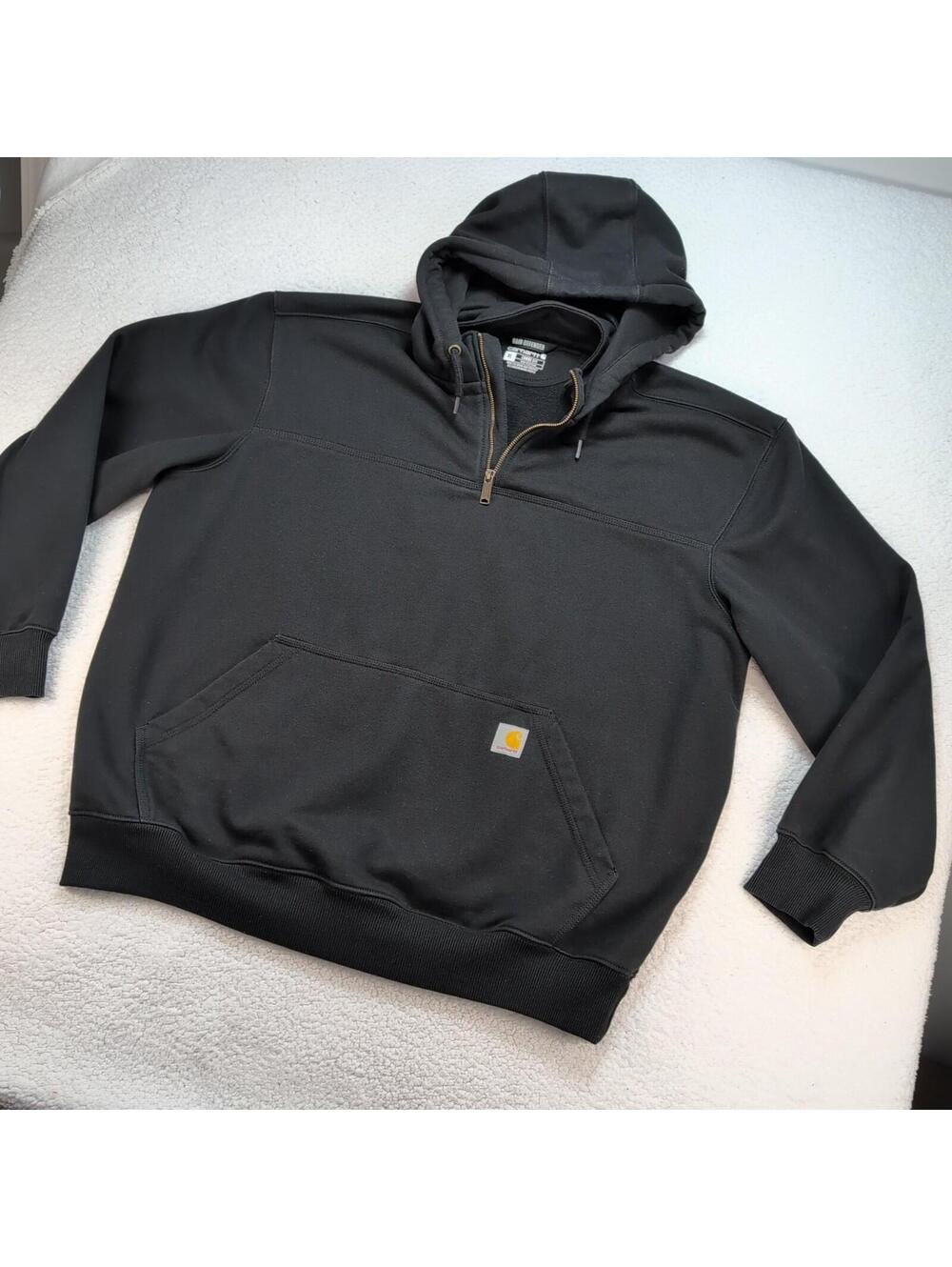 Carhartt Hoodie Mens XL Rain Defender Loose Fit Quarter Zip Black